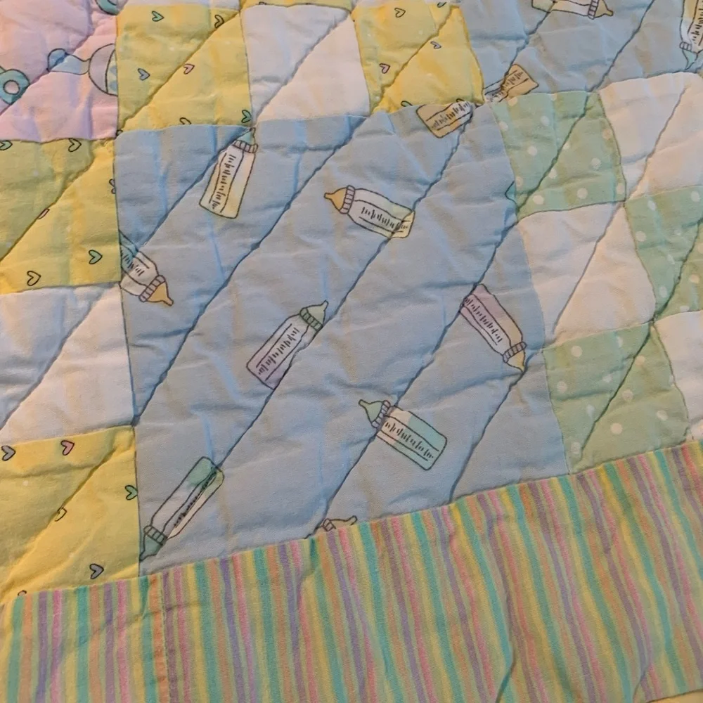 Patchwork Quilt with Pastel Colors